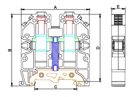 MTK 25mm² VİDA BAĞLANTILI TOPRAKLAMA RAY KLEMENSİ