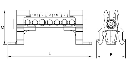 6.5x9mm² 2/5 TEK KUTUPLU DAĞITICI ÜNİTE ,KAPAKSIZ