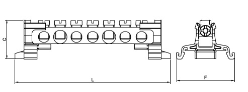 10X15mm² 2/5 7 TEK KUTUPLU DAĞITICI ÜNİTE,KAPAKSIZ