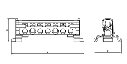 10X15mm² 2/5=7 TEK KUTUPLU DAĞITICI ÜNİTE, KAPAKLI