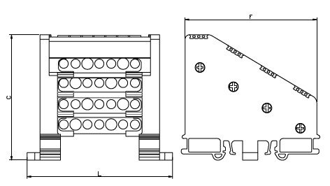 6.5x9mm² 7 DÖRT KUTUPLU DAĞITICI ÜNİTE,KAPAKLI (YÜKSEK TİP)