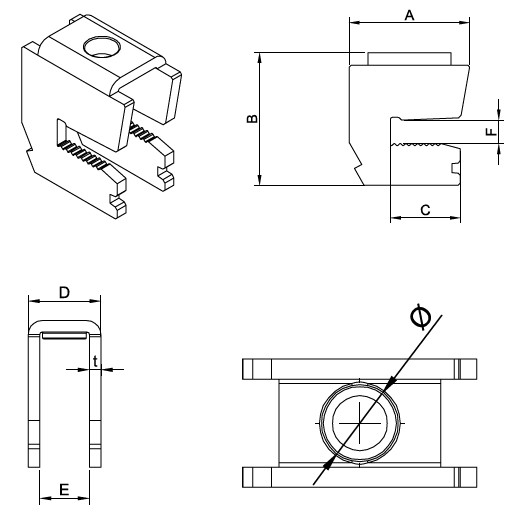 SK16 F10, 1,5-16mm² BAKIR BARA BAĞLANTILI KLEMENS (YAY BASKILI)