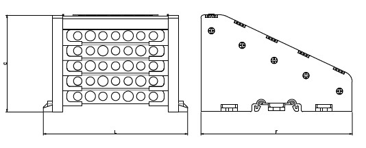 10X15mm² 2/8 10 BEŞ KUTUPLU DAĞITICI ÜNİTE, KAPAKLI (ALÇAK TİP)