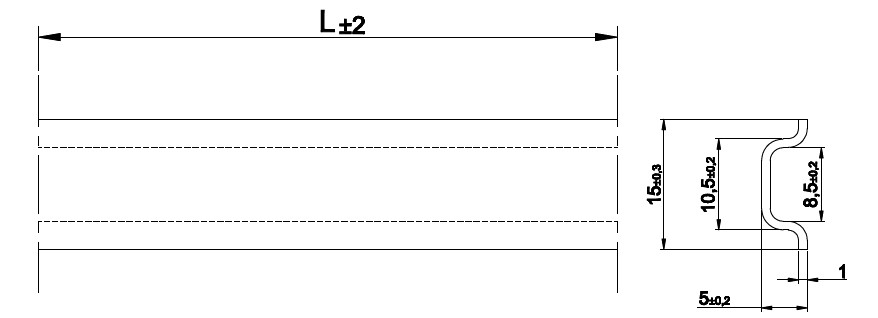 15X5,5 DÜZ SAC DIN MONTAJ RAYLARI(Cr + 3 Kaplama),30CM 