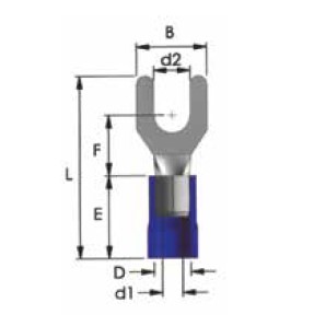 0,5-1,5MM2-3,5SV İZOLELİ ÇATAL TİP KABLO UCU