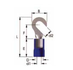 1,5-2,5 mm2 4,3 İZOLELİ ÇENGEL TİP KABLO UCU