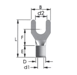 4 NB 4,3X8,1 İZOLESİZ (KAYNAKLI) ÇATAL TİP KABLO UCU