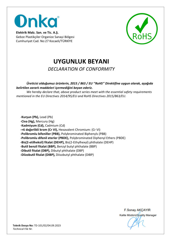 RoHS (III) Beyanı