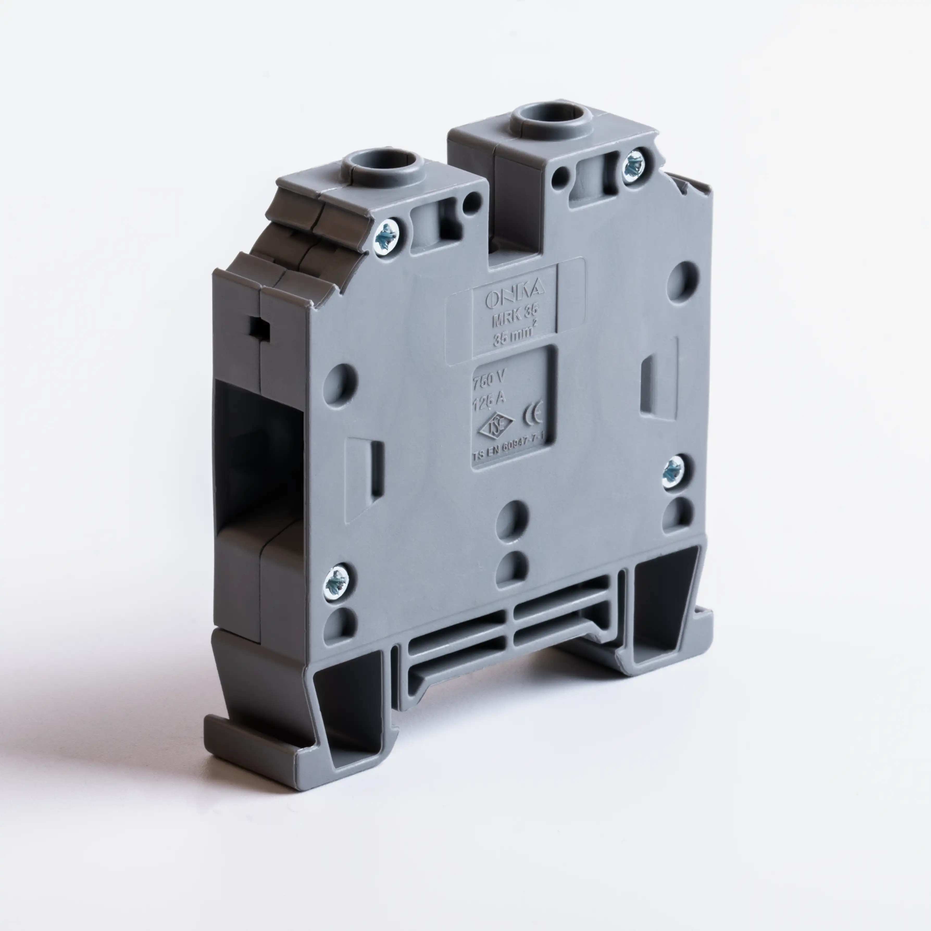 MRK YÜKSEK TİP 35mm² VİDA BAĞLANTILI RAY KLEMENS GRİ - Ürün Görseli