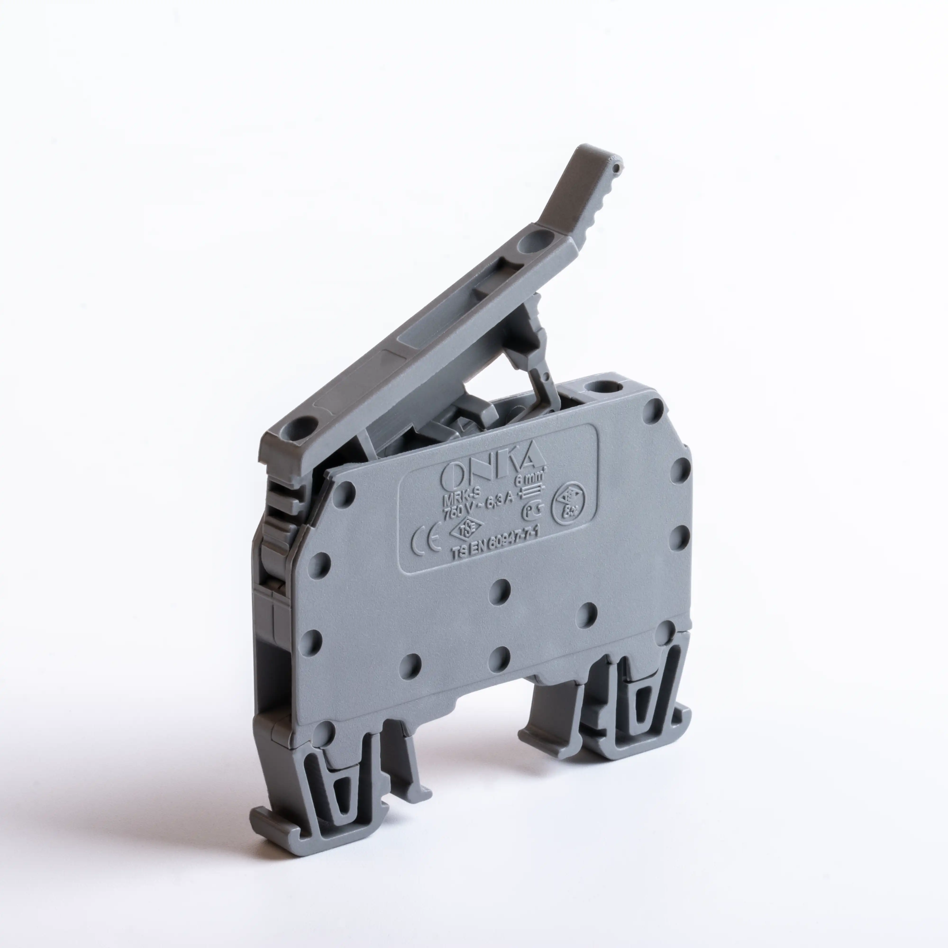 MRK-S 6mm² VİDA BAĞLANTILI BARALI SİGORTALI KLEMENS GRİ - Ürün Görseli