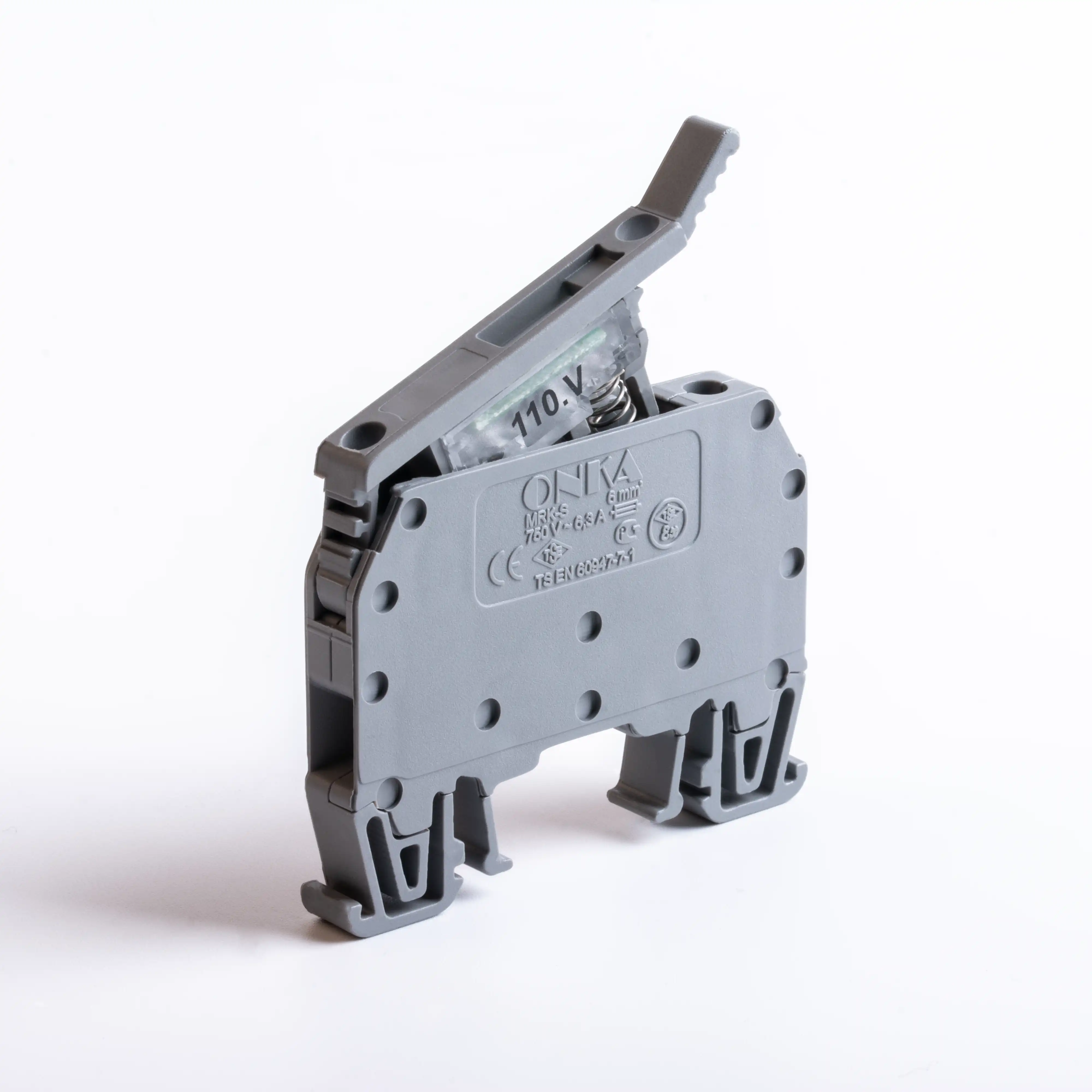 MRK-S 6mm² VİDA BAĞLANTILI 12V AC/DC LED SİGORTALI KLEMENS GRİ - Ürün Görseli