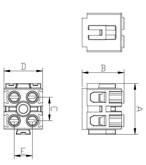NO:1 MODÜL CİHAZ KLEMENS GRİ - Teknik Çizim
